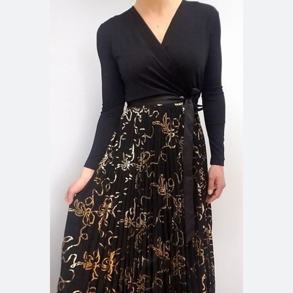 LuLaRoe Elegant Wrap Gold Deanne Maxi Cocktail Wedding Formal Dress Size Small - Picture 1 of 9
